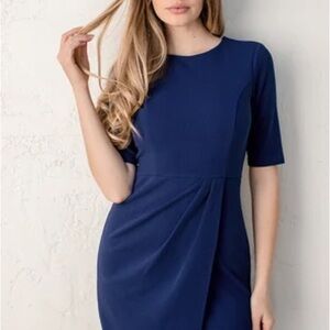 Lulus Westwood Cobalt Blue Half Sleeve Sheath Dress
